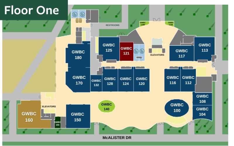 map of the GWBC floor 1