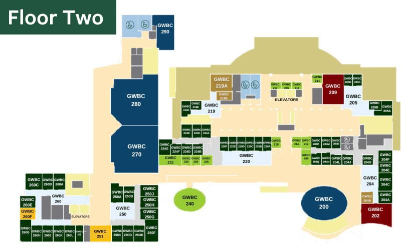 map of the GWBC floor 2