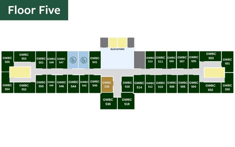 map of the GWBC floor 5