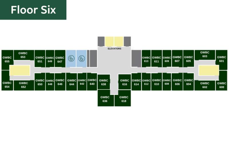 map of the GWBC floor 6