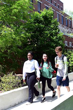 students walking